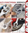 Multi-functional wrench in use with Tight Space Plumbing Tool Set With Basin Wrench And 8 In 1 Faucet Wrench Four Jaw Hex Wrenches 6 To 75mm Universal Plumber Wrench For Toilet Bathroom And Kitchen Pipe Removal And Installation