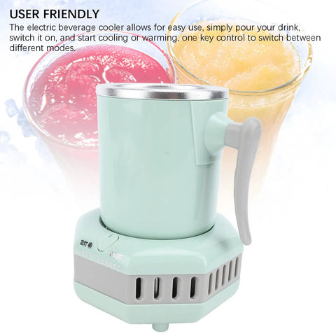 Fast Cool Down Or Heat Electric Cooling Cup 420Ml Dual Temp Desktop Beverage Chiller Warmer For Coffee Tea Energy Drinks in mint color.