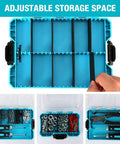 Three Piece Small Parts Organizer Case With 14 Compartments And Removable Dividers Portable Hardware Box With Clear Plastic Lid