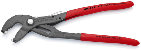 85 51 250 AF Locking Spring Hose Clamp Pliers With Retainer 9.84 Inch Workhorse shown with red handles