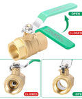 Two Pack Three Quarter Inch NPT Full Port Ball Valve Lead Free Brass Drinking Water Shut Off Valve with Chrome Plated Handle