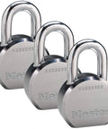 Three High Security Pro Series Padlocks Keyed Alike with Six Keys, Industrial Grade Lock Set, BumpStop Technology