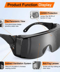 No Sweat Anti Fog Safety Glasses With ANSI Z87 Toughened Lenses UV400 Anti Scratch Side Shields And Quick Adjust Temples For Daily Jobsite Heavy Lifters In A Reliable Three Pack Gray Kit with panoramic view and indirect ventilation system.