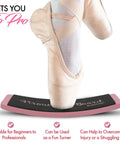 Ballet dancer on Portable Turning Board For Dancers Ballet Spin Board Ice Skaters Cheerleaders And Gymnasts To Improve Turns Balance And Stability Travel Size Twelve Inches Long Three Point Five Inches Wide Six Ounce Weight Ideal For Home Studio Practice On The Go, pink color