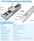 40 Inch Fully Enclosed Linear Rail Slide Table With Protective Cover Dust Proof Shield Double Rail Motion Stage 1000mm Stroke Ball Screw Guide For CNC Woodworking And Metalworking Projects, aluminum alloy body