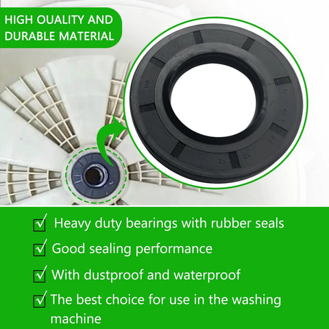 Close-up of Straight Up Heavy Duty Washer Tub Bearing and Seal Replacement Kit showing rubber seal for washing machine use.