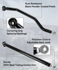 Rear Radius Arm For RZR XP 1000 And 4 XP 1000 2014-2023 And XP Turbo 16-21 High Clearance Boxed Rear Radius Rods With Adjustable Heim Joints DOM Steel Tubing black steel arms