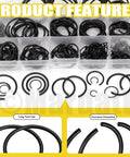 322 Piece Round Wire Snap Rings Set With 14 Sizes From 7mm To 30mm Internal C Clips Retaining Rings For Holes 65Mn Steel