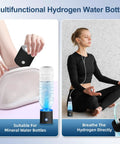 3 In 1 Hydrogen Water Generator Bottle With SPE And PEM Tech For Healthy Hydration, female using portable generator