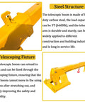 Heavy Duty Forklift Telescopic Boom With Adjustable Tilt And 6600 LBS Rock Solid Mobile Crane Kit close-up of steel structure and fixture details.