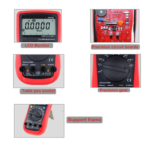 Pro Grade AC DC Auto Ranging Digital Multimeter With True RMS, RS232 PC Data Logging, capacitance, frequency, relative measurements