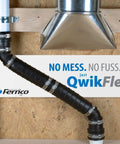 QwikFlex 36 Inch Flexible Pipe Connector Kit for offset or hard to reach 1-1/2 Inch SCH40 PVC DWV connections in use.