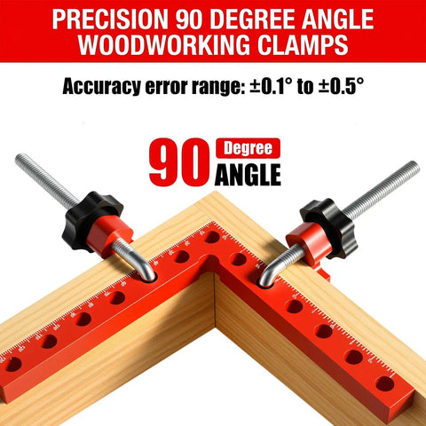 8 Pack Shop Tough Corner Clamps For Woodworking Hold Snug Snap Square Joints With Dead On 90 Degree Right Angle Alignment, red aluminum material