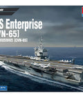 Box art of 1/600 Scale Aircraft Carrier Model Kit Of The USS Enterprise CVN 65 With Photo Etched Radar, Ladder, Railings