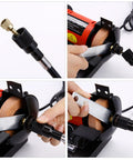 Badass Mini Bench Grinder With Variable Speed Up To 10000 RPM And Flexible Shaft Kit shown with close-up of attachments and adjustments.