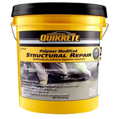 Polymer Modified Structural Repair Concrete Mix For Vertical And Horizontal Cracks, 20 Lb Bag With Fast Set Time 20 To 45 Minutes