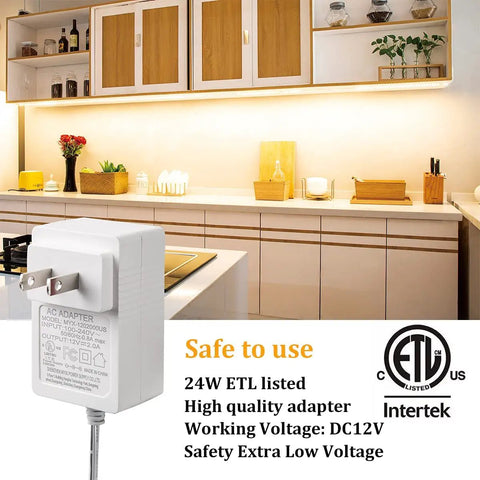 Under Cabinet LED Strip Lights Kit With Remote 8 Strips 24W Adapter Lit 240 LED Tape lighting a kitchen shelf