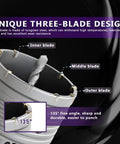 Close-up of a tungsten steel three-blade design for the Pro Grade 22 Pieces Concrete Hole Saw Kit for masonry projects.