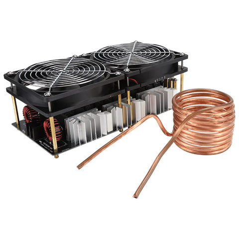 Beefy 12V To 48V 2500W high frequency induction heater kit with ZVS board, flyback driver, and copper coil for DIY projects