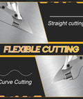 Heavy Duty Cordless Metal Shears Cuts Through Iron Like Butter Ripping Steel Fast Pro Grade blade showing flexible cutting options.