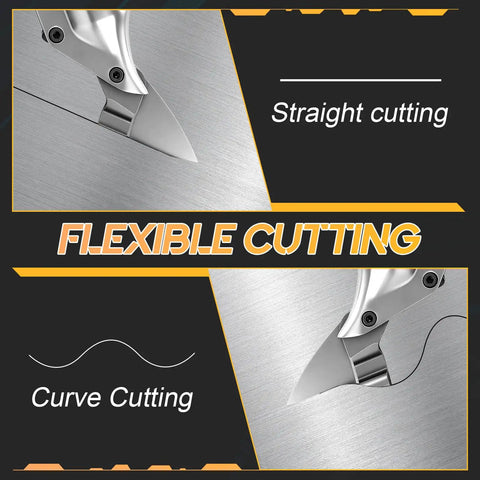 Heavy Duty Cordless Metal Shears Cuts Through Iron Like Butter Ripping Steel Fast Pro Grade blade showing flexible cutting options.