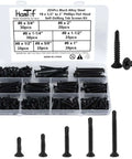 205 Pieces Black Flat Head Self Drilling Screws Set For Metal And Woodworking Phillips Drive Countersunk Self Tapping TEK Screws in box
