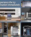 Slick Portable Countertop Ice Maker For Chewable Crushed Ice Cocktails self-cleaning with 3L water tank in modern kitchen setting.
