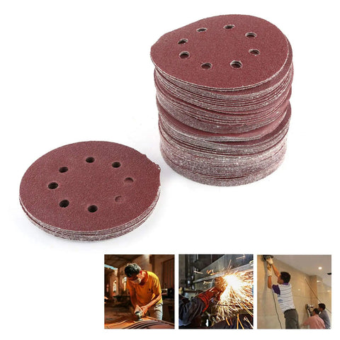 Grab Your Set Of 100 Pieces Of Heavy Duty Aluminum Oxide Sanding Discs With Hook And Loop Pads Perfect For Smoothing Furniture And Car Bodies Fast, stack of sanding discs.