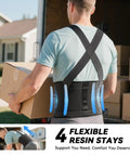 Man lifting box wearing Adjustable Lower Back Support Belt Built For Tough Work All Day Pain Relief For Sciatica And Herniated Discs