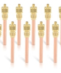 AUTOKAY 10pcs Schrader vacuum stems with copper tubes and brass fittings, 1/4 inch SAE, 2.75 inch long.