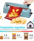 8 Inch Impulse Sealer For Plastic Bags And Shrink Wrap Manual Heat Sealer Machine With Adjustable Temperature sealing chip bag