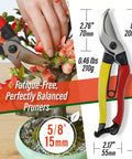 Bypass Pruning Shears 8 Inch For Garden Use, Razor Sharp Japanese Hand Pruners in use cutting branches