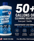 Heavy Duty Ultrasonic Carburetor And Engine Parts Cleaner Concentrate 32 Oz Bottle for cleaning auto parts, makes fifty gallons.
