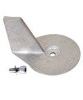 Beefy Zinc Alloy Trim Tab Anode For Mercury Mariner Force Outboard Motors 25HP 30HP 35HP 40HP 45HP 50HP 2 4 Stroke 3.5 Inch Replacement Part 822157T2 822157C2 showing zinc alloy material and bolt attachment