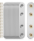 Heavy Duty Stainless Steel Flat Corner Joint Brackets Set For Woodworking And Furniture Making With Dual Shapes and screws