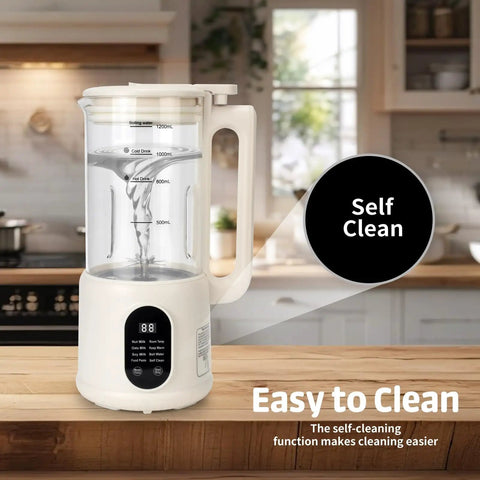8 In 1 Nut Milk Maker With 40 Oz Capacity For Plant Based Milks Like Almond Oat And Soy Milk Auto Clean kitchen counter view