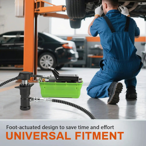 Foot Operated Air Hydraulic Pump 10,000 PSI Heavy-Duty With Three Eighths Inch NPT Outlet And Quarter Inch Air Inlet in auto repair