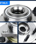 Detailed view of 2 Pack Front Wheel Bearing Hub Assembly For Dodge Ram 1500 2002 Through 2005 With ABS 5 Lug Front Left Or Right 3 Hole Flange Replacement Fits All Models components showing close-up of metal construction and design features.
