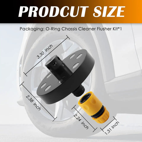 Magnetic Chassis Flusher Kit With 360 Degree Rotating Spray Nozzle and Quick Connect dimensions