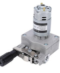 MIG Welder Wire Feed Motor With Beefy 2 Roll Feeding System 40W Power Adjustable Wire Speed From 2 To 15 Precise Clamping For 0.8 To 1.0mm MIG MAG Welding Smooth Feeding Jamming Resistant Great For Steel And Aluminum. silver metal feed motor with clamp and adjustment knob