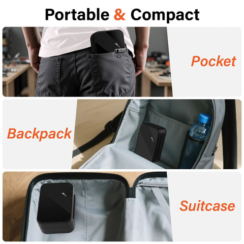 Ultra Compact Precision Screwdriver Set With Aluminum Handle And Flexible Shaft Grab-and-Go Magnetic Bits fits in pocket, backpack, suitcase