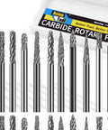 Mini Carbide Burrs Set One Eighth Inch Shank Double Cut Tungsten Carbide Burrs For Die Grinder Rotary Tool 20 Piece Kit