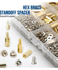 Massive 910 Piece M3 Brass Hex Standoff Spacer Kit With Male And Female Spacers Nuts Washers Screws For Electronics Projects And Pro Builds For Makers And Hobbyists, organized tray