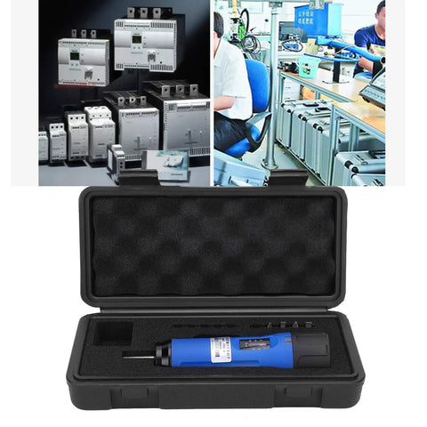 Budget-Friendly Preset Portable Screwdriver With Replaceable Bits For Precision Instruments And Machinery Manufacturing, Handy Hand Tool With Auto Forward And Reverse Switching And Audible Alarm, blue in case