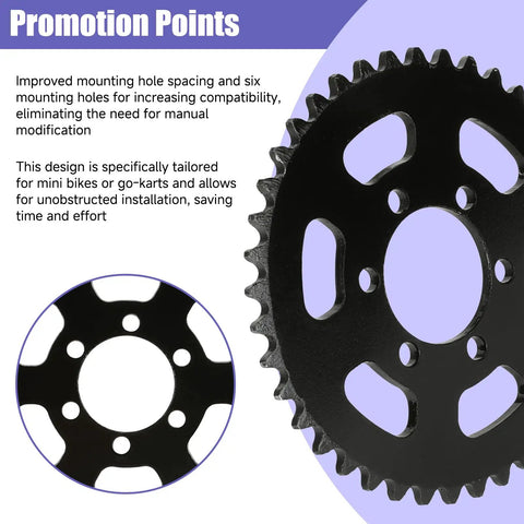 35 Chain Rear Sprocket 40 Tooth Compatible With Mini Bikes highlighted features and design details