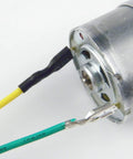 Close-up view of High-Performance 550 12V DC Ride-On Car Motor Set For Kids 12000 RPM CW CCW with wiring detail