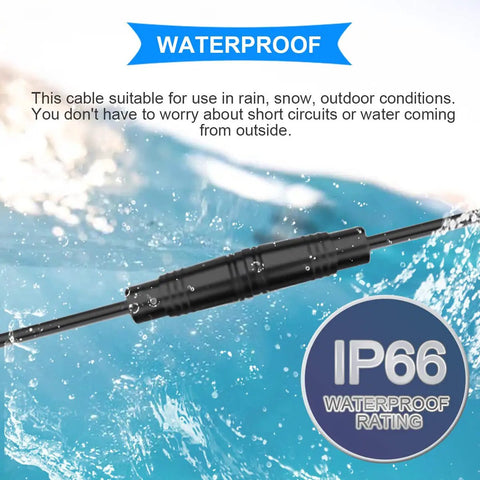 Waterproof 2 Pin Ebike Extension Cable Set 20cm Male And Female Plugs With 20 Heat Shrink Tubes Plug And Play Ready For Electric Bike Lights Throttle Ebrake And DIY Bike Projects