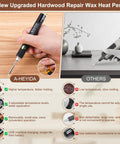 Slick Vinyl Floor Repair Kit With Smart Heat Tool For No Sweat Wood Scratch Fix Heavy Duty Wax Sticks and Precise Match Markers Laminate Furniture Restoration Covers Tough Gouges Nicks Fading Knockout Homeowner Glow Up, showcasing upgraded heat pen features.