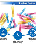Hella Tough Heat Shrink Butt Connectors 700 Piece Kit Solid Copper Wire Crimp Terminals 26 To 10 Awg colorful butt connectors showing corrosion resistance and electrical conductivity