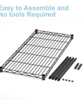 One Tier Wire Shelf Rack 30 Inch Wide By 14 Inch Deep By 17 Inch High Adjustable Metal Wire Shelving Unit unassembled components